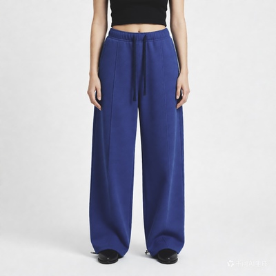 加绒加厚新款松紧腰宽松阔腿百搭显瘦休闲裤直筒慵懒卫裤女1003