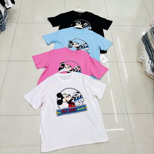 胖MM卡通米奇印花中长款 美式 宽松T恤百搭上衣25228 新款 夏季