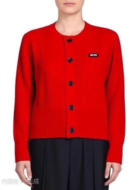 麻花字母新品圆领羊毛绞花扣子针织开衫女25351