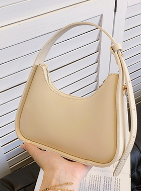 高级感小众包包女2023新款夏天百搭法式手提白色单肩包法棍腋下包