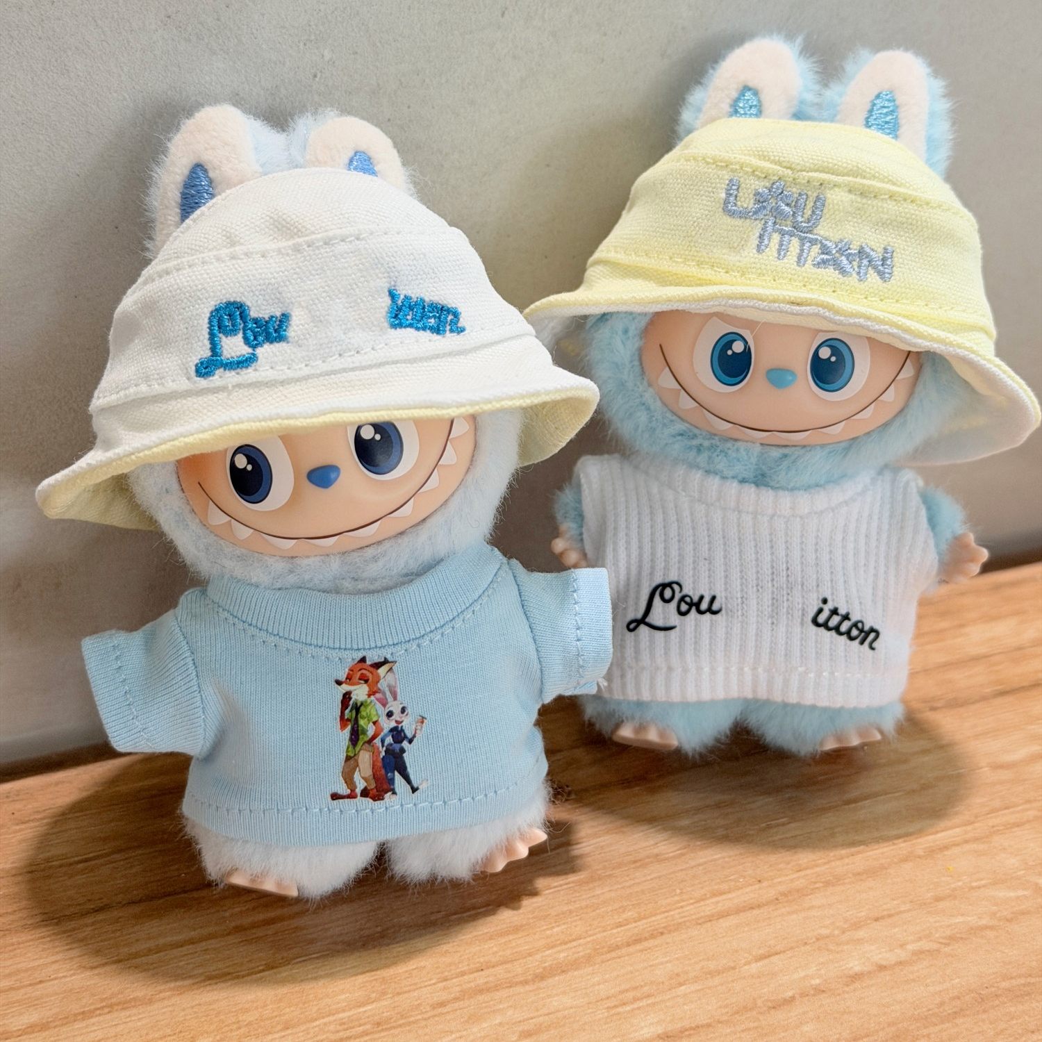 labubu心底密码搪胶脸挂件渔夫帽