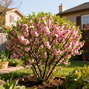 重瓣榆叶梅花树苗盆栽阳台庭院耐寒花卉植物丛生郁李麦李花苗盆栽