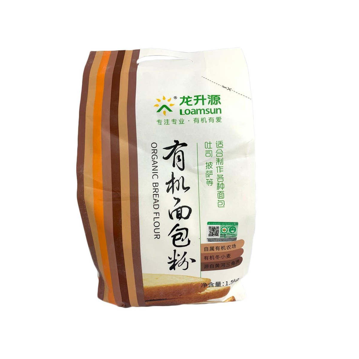 龍升源有機(jī)面包粉1500克純正無添加有機(jī)粉高蛋白家用烘焙有機(jī)粉