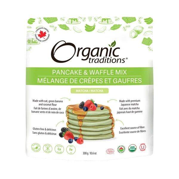 Organic traditions薄煎饼华夫饼粉抹茶味300克无添加低脂烘焙