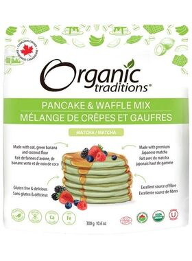 Organic traditions薄煎饼华夫饼粉抹茶味300克无添加低脂烘焙