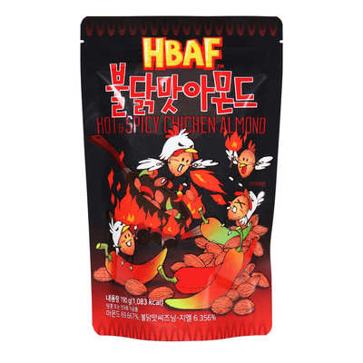 HBAF/Tom's Farm干焗原粒香辣鸡味杏仁190克办公室零食袋装烘烤版