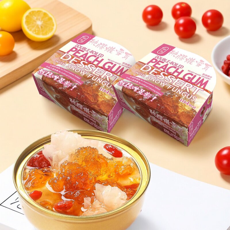 进口顺南桃胶炖雪耳170gx2碗即食糖水真材实料不加防腐剂高纤低卡