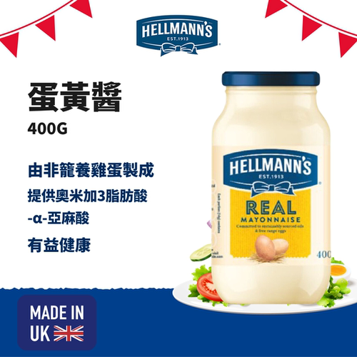 HELLMANN-西班牙进口好乐门水果沙拉蛋黄酱吐司汉堡凉拌蔬菜400ml