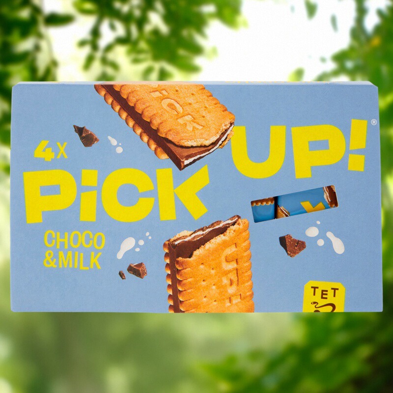 Bahlsen百乐顺德国进口Pick-UP牛奶朱古力巧克力夹心饼干零食112G