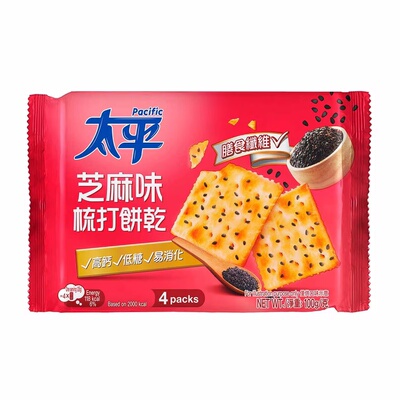 太平芝麻梳打饼干100克休闲零食
