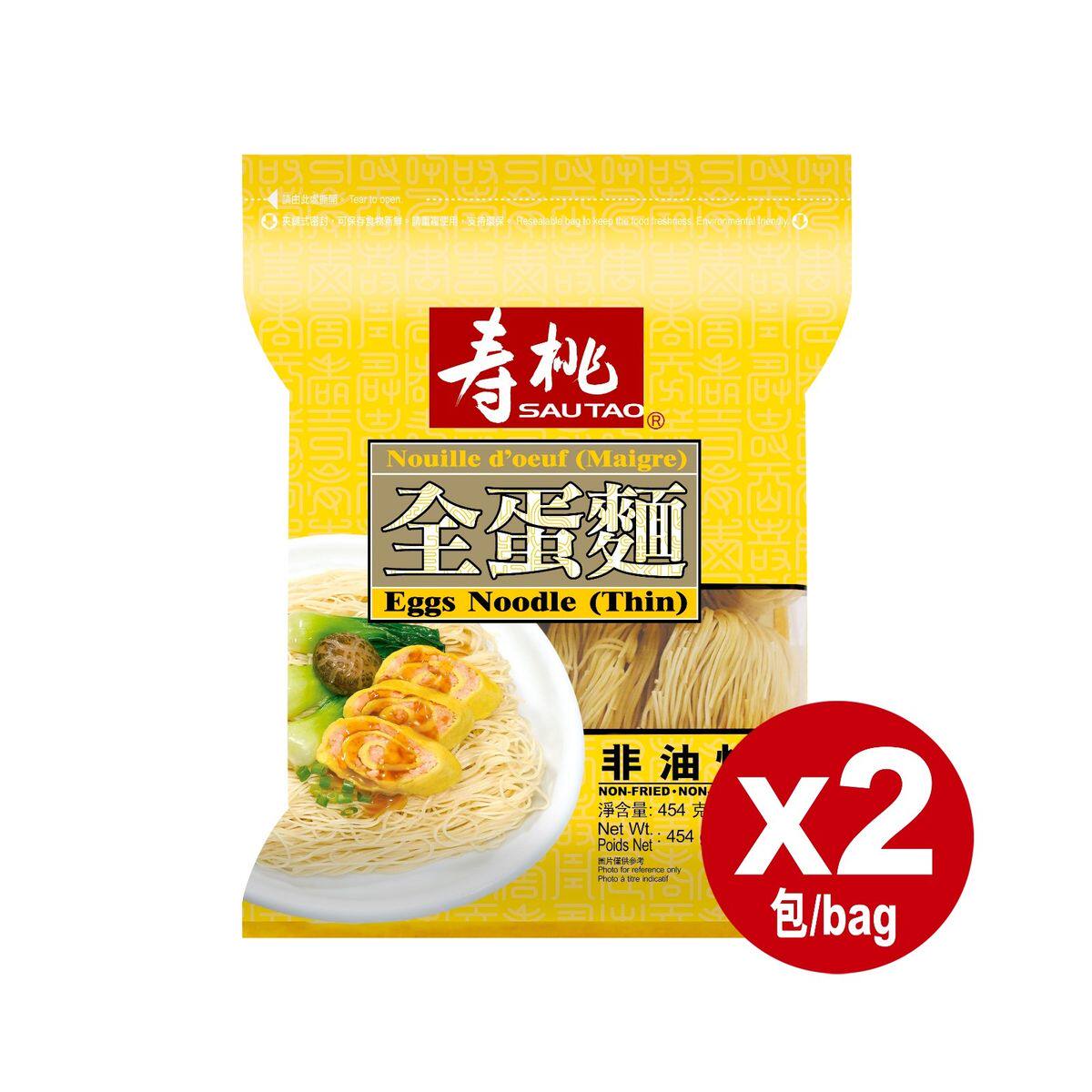寿桃牌-寿桃袋装全蛋面细条454克