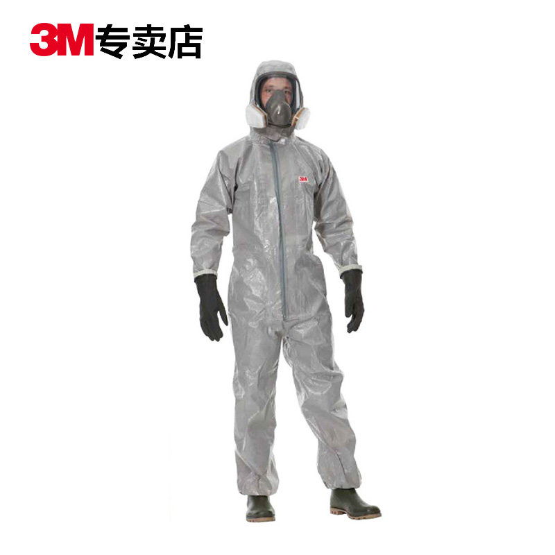 3M4570带帽连体防化服防尘防酸防护服喷漆农药防化学飞溅隔离服