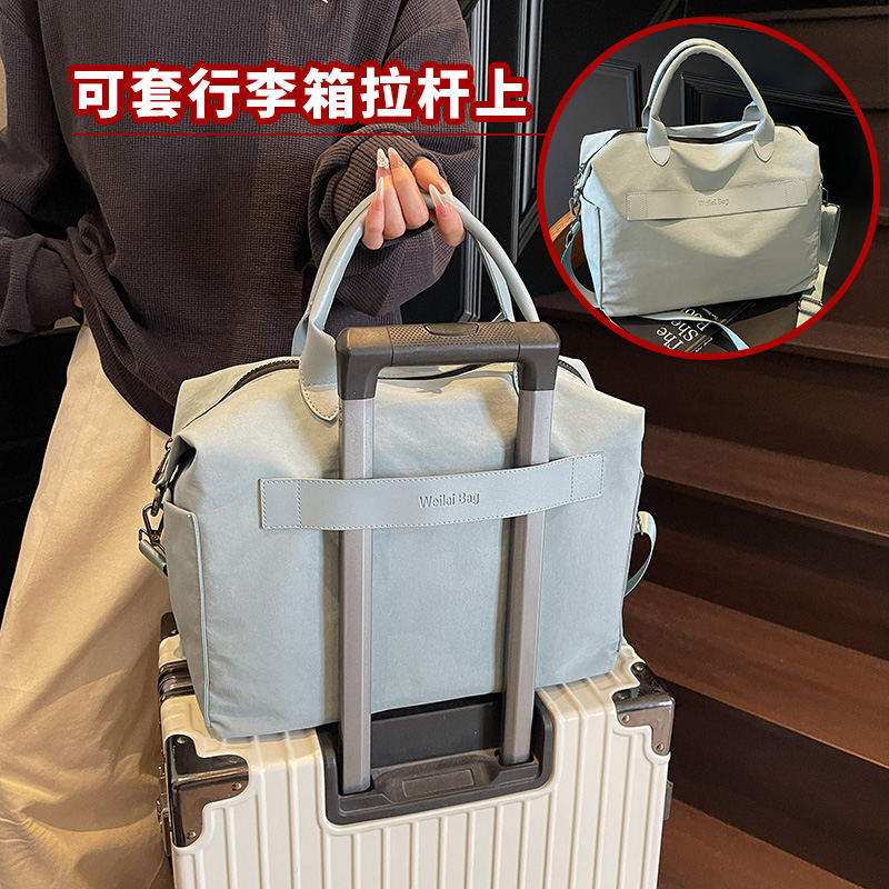 短途旅行包女行李箱附加包 高颜值轻便手提行李包 可套拉杆箱配包