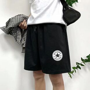 港风chic工装短裤男潮牌网红ins五分裤男宽松薄款潮流直筒3分裤子