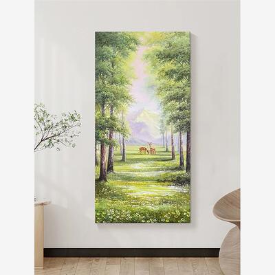 绿色森林手绘油画大芬村