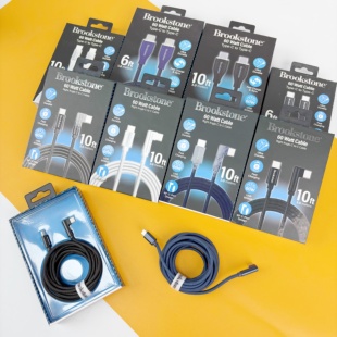 价格无敌了！Brookstone 90度C口60W快充超耐用USB充电编织数据线