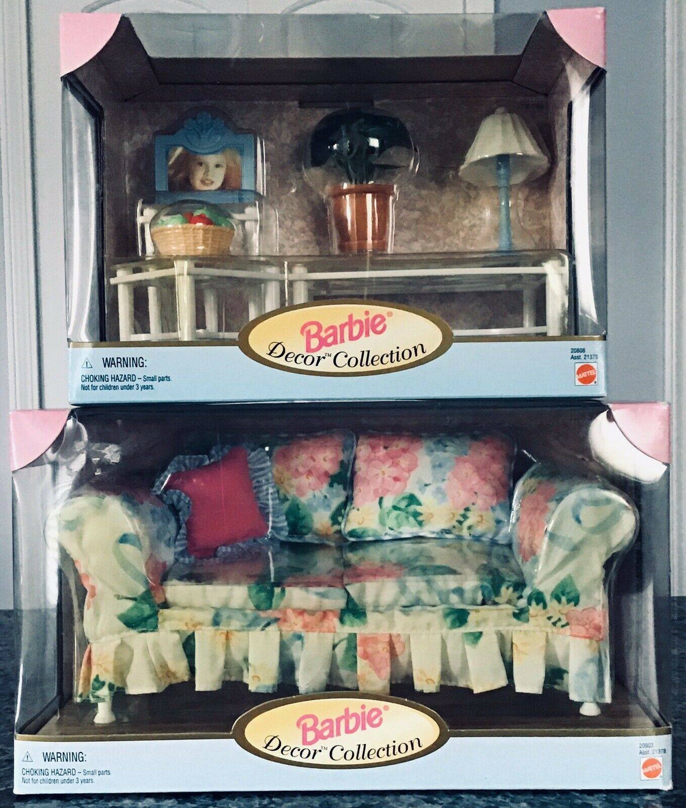 Barbie Decor Couch Sofa 1998 芭比娃娃 碎花 沙发娃屋家具配件