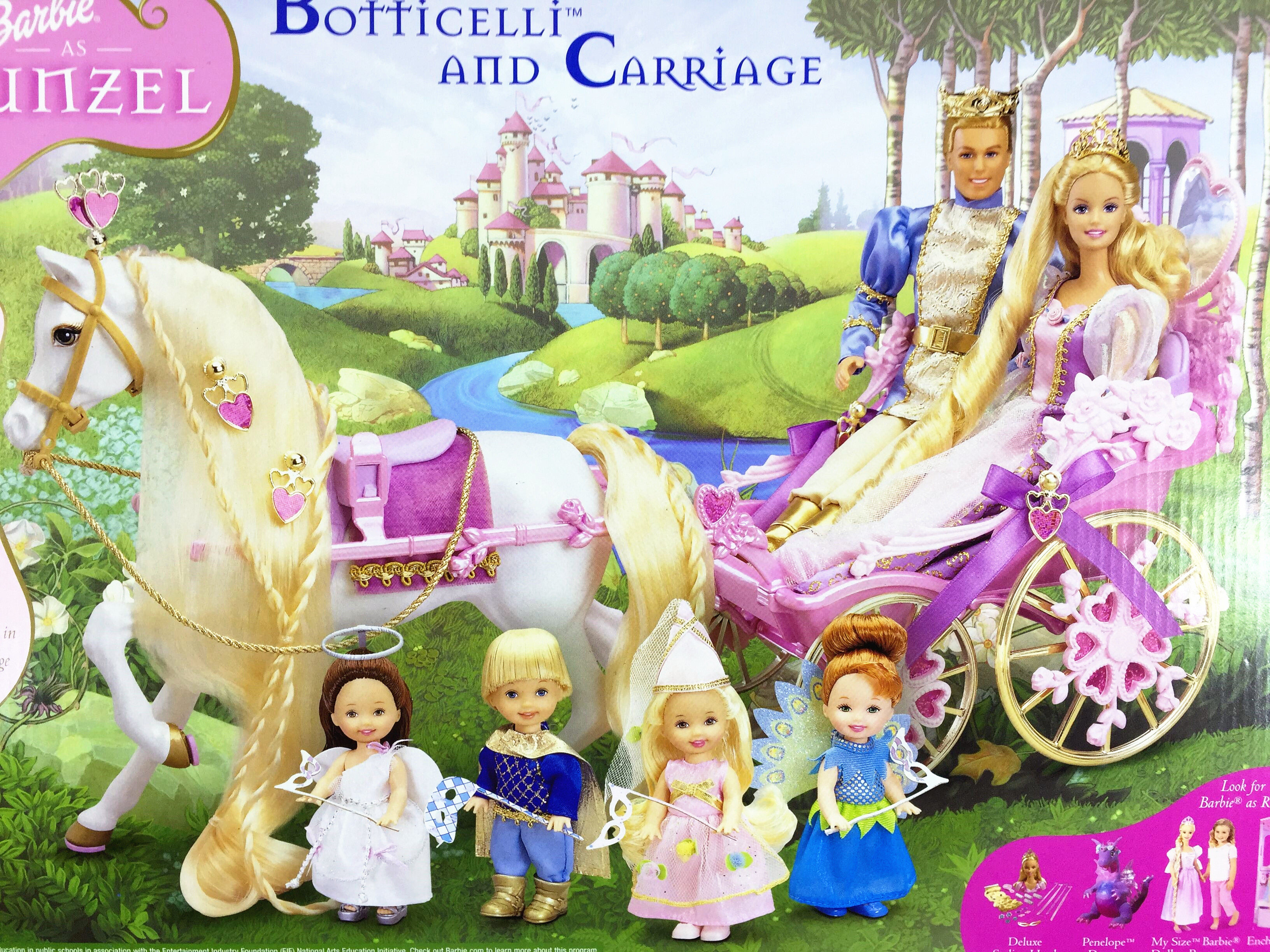 barbie rapunzel 2002 电影长发公主 大型豪华马车 芭比娃娃