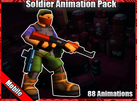 unity3d模型 支持手机游戏人物模型Soldier Animation Package