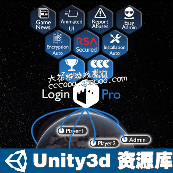 unity3d插件 登录系统脚本网络Login Pro 游戏资源素材插件模型
