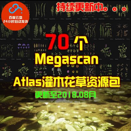 Quixel Megascan Atlas灌木花草素材包 支持UE4 U3D C4D Max Maya