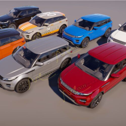 unity逼真汽车资源包真实SUV车辆U3D模型素材Realistic Car HD 01