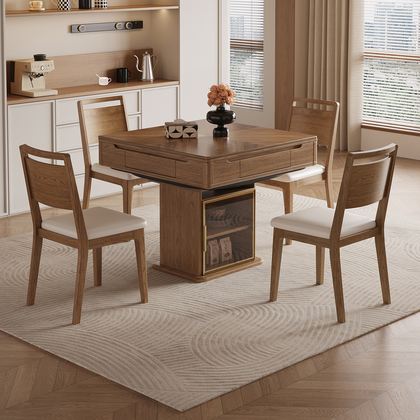 多功能电动小型麻将桌两用餐桌