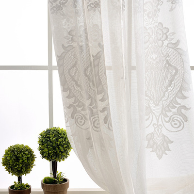 现代简约欧式窗帘纯色提花窗帘窗纱客厅卧室阳台百搭窗纱成品定制