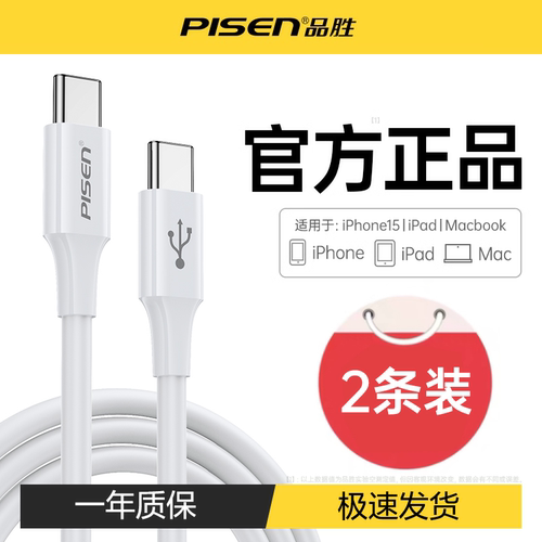 品胜1米单头直头式双typec数据线