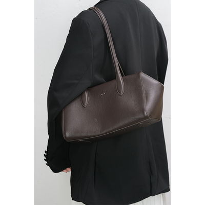 鱼肚白 法棍包 原创复古真皮大容量豆腐包女通勤单肩包