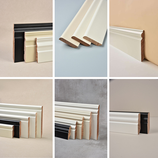 番龙眼烤漆地脚线 平板地热圆角别墅欧式 浔影实木踢脚线法式 美式