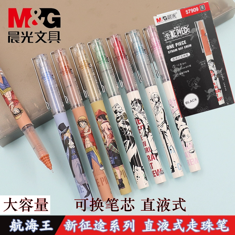 晨光不断墨动漫直液式走珠笔新品