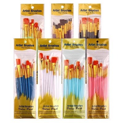 10支尼龙毛油画笔套装美术画画水彩水粉国画绘画丙烯数字专用笔刷