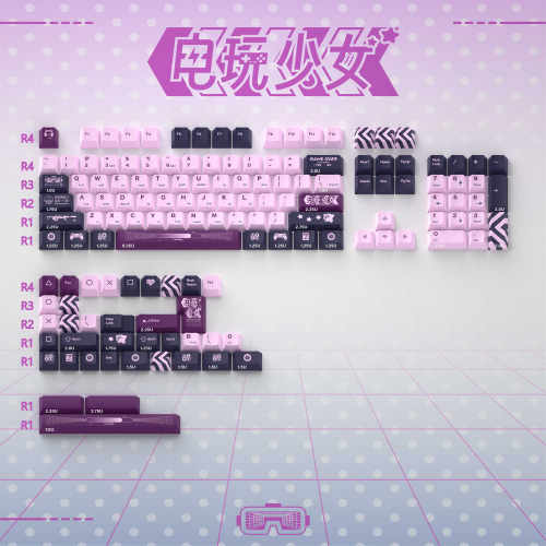 电竞少女键帽个性创意PBT原厂适配美加狮mad60狼蛛f87pr迈从Ace68