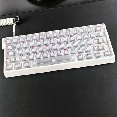 白雾透键帽红字正刻适配wooting迈从G87夜魔小蜜蜂made68美加狮60