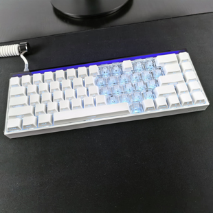 EV63 ATKRS6 纯白拼侧刻爱心键帽适配迈从Ace60 G87美加狮MAD68