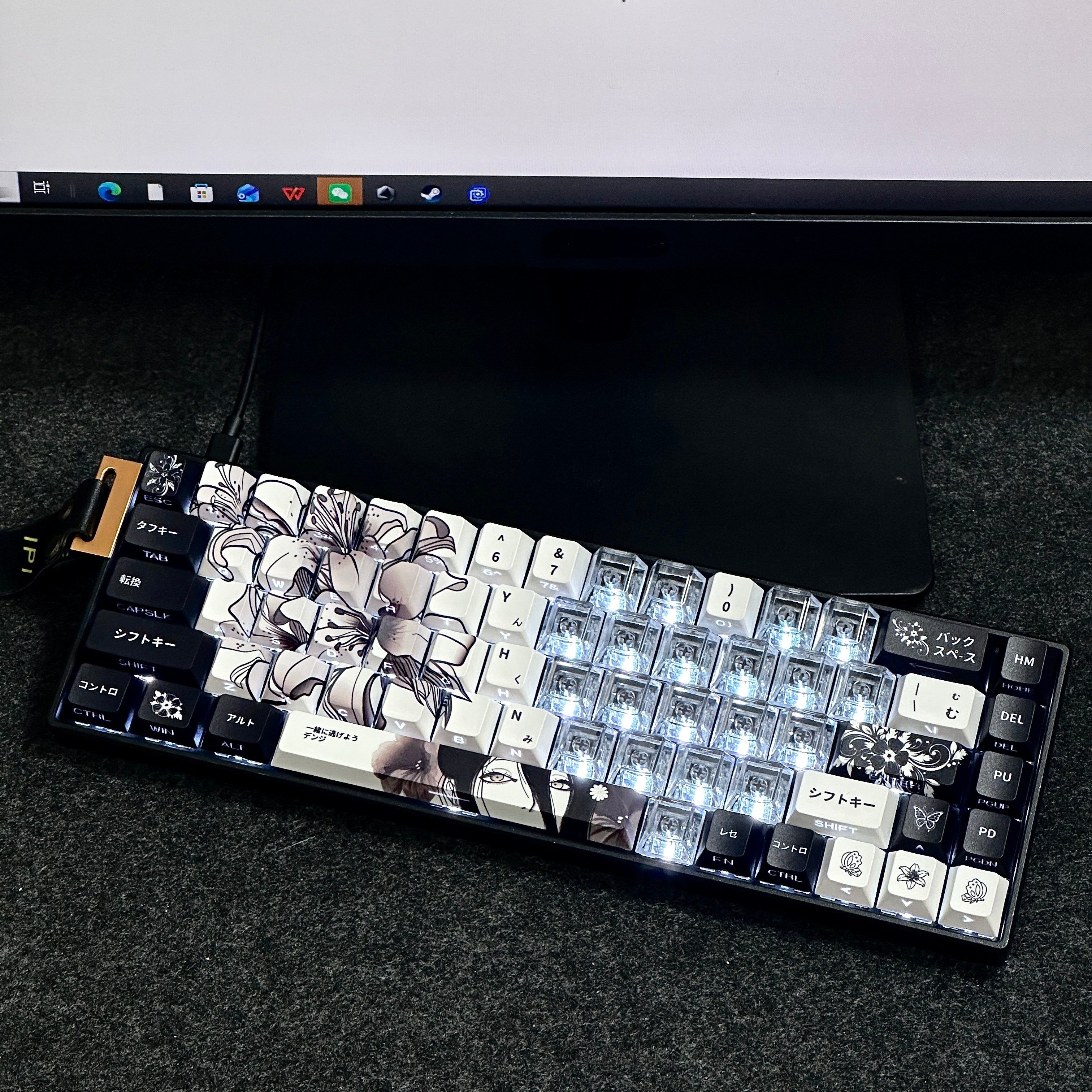 蕾塞键帽侧刻透光适配迈从Ace68美加狮MAD60前行者X87魔导士EV63图片