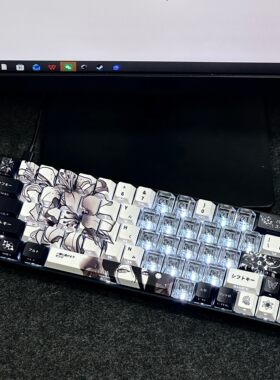 蕾塞键帽侧刻透光适配迈从Ace68美加狮MAD60前行者X87魔导士EV63