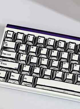 漫画键帽PBT原厂高适配wooting60迈从Ace68前行者X87狼蛛F75 EZ63