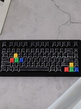 黑色漫画风键帽适配wooting60迈从Ace68魔导士前行者X87狼蛛F98