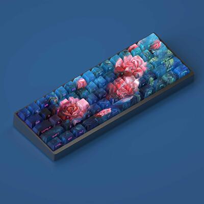 玫瑰殇键帽透光创意PBT原厂高适配wooting美加狮nano68狼蛛f87pro