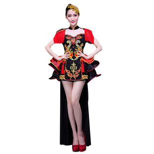 中国风水鼓舞唱歌开场舞打鼓服龙鼓敲鼓演出服女中国鼓服装舞蹈