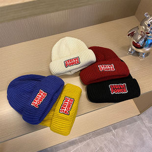 宝宝针织帽儿童毛线帽新款男童女童套头帽帅气街舞瓜皮帽冷帽潮酷