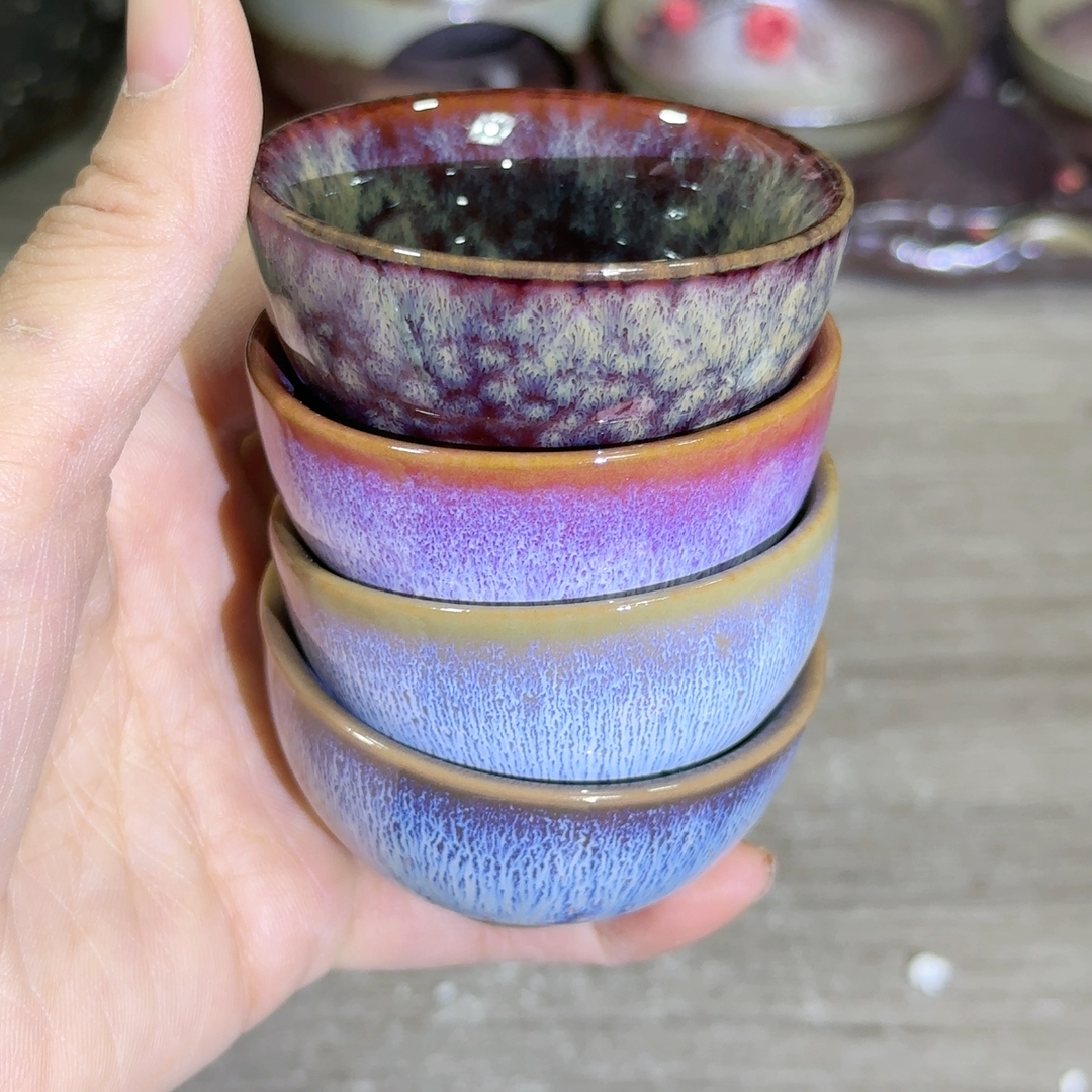 窑变杯子四个