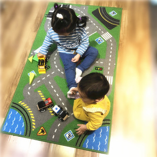 IKEA宜家斯多博地毯儿童游戏垫地毯汽车轨道地毯门垫利乐宝玩具车