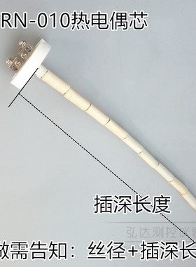 WRN-010热电偶芯 K型0-1100高温探头 2.0mm丝径K型简易热电偶