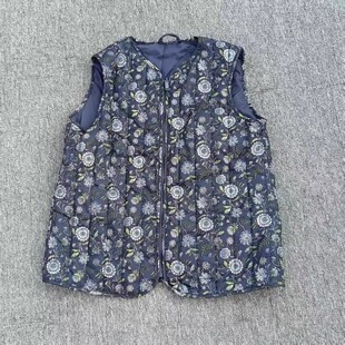 外贸原单轻薄款棉马甲女短款大时尚棉背心秋冬时尚花坎肩