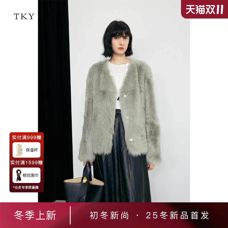 TKYSHOP托斯卡纳皮毛一体外套