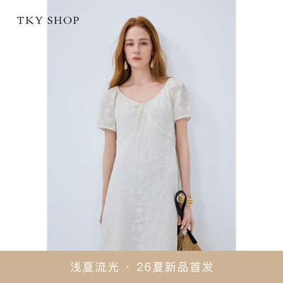TKYSHOP法式泡泡袖连衣裙