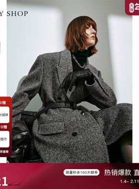 TKY SHOP高级感羊毛大衣女2025冬季新款气质毛呢外套西装式大衣女